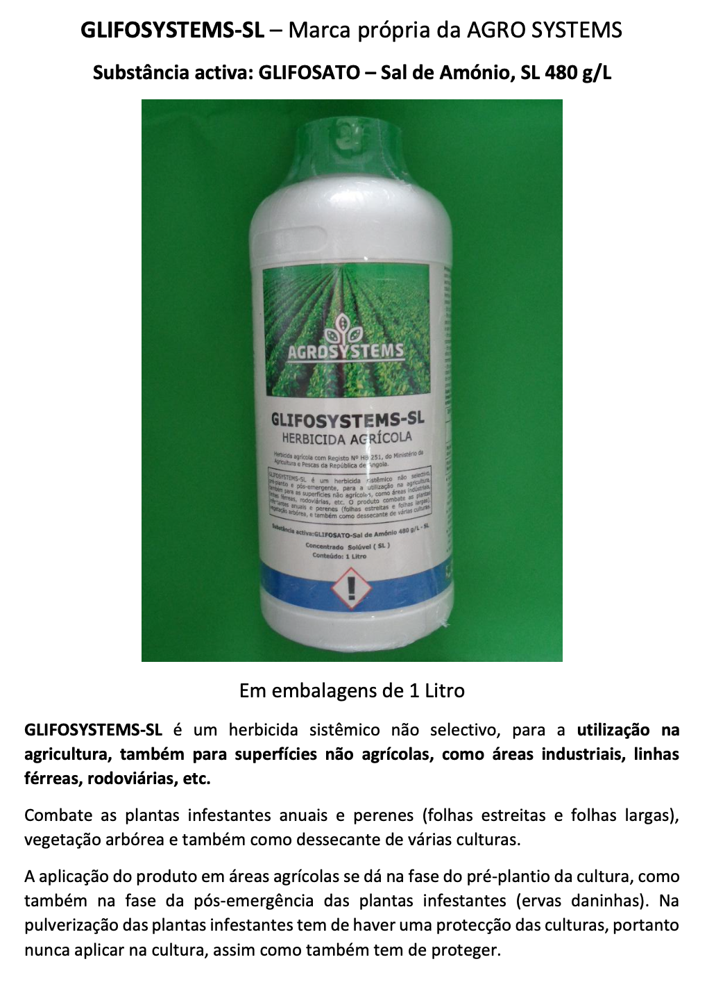 Agrosystems Herbicidas Glifosystems