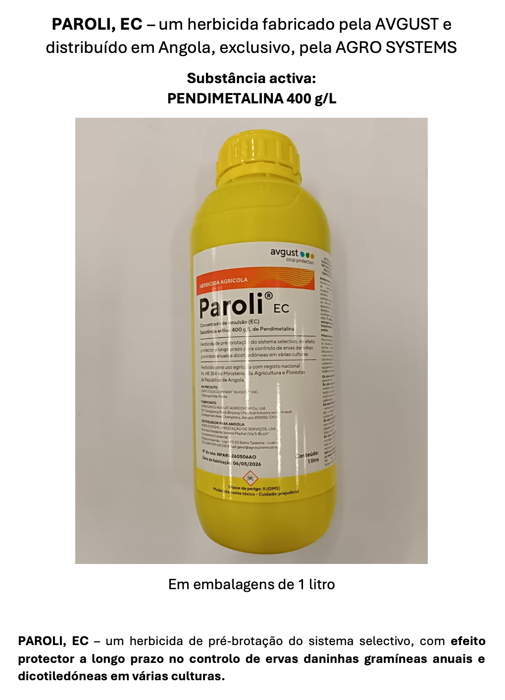 Agrosystems Herbicidas Paroli