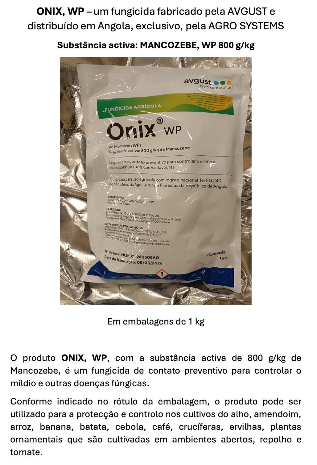 Agrosystems Fungicidas Onix